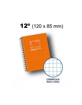 Imagen CUADERNO 12 NATURAL 4MM PP 80H. TAURO PLASTIC