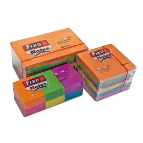 Imagen CUBO NOTAS ADHESIVAS 76X76 NEON 400H. FIXO