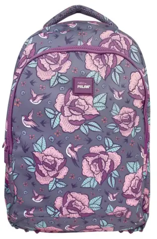 Imagen MOCHILA ESCOLAR FLOWERS ROSA. MILAN