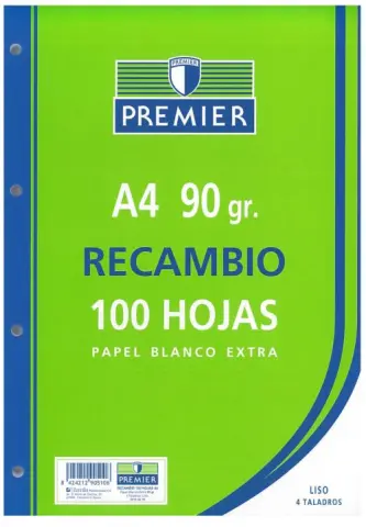 Imagen RECAMBIO F LISO 90 GR. 100 HOJAS. ZORRILLA