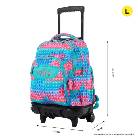 Imagen MOCHILA MEDIANA CON RUEDASPUPIT RENGLONES. TOTTO 2