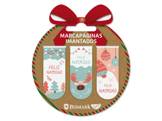 Imagen SET 3 MARCAPGINAS IMANTADOS NAVIDAD. BISMARK