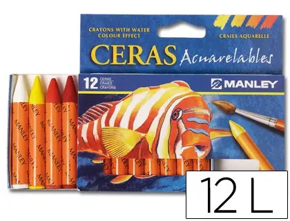 Caja con 12 Ceras Blandas Manley Celeste 41