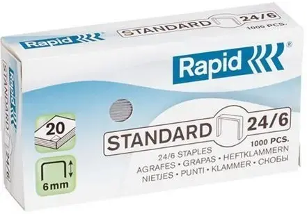 Imagen GRAPAS GALVANIZADAS 24/6 C/1000. RAPID