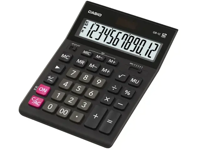 Imagen CALCULADORA CASIO GR-12-W NEGRA. 12 DGITOS