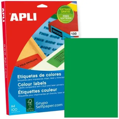 Imagen ETIQUETAS ADHESIVAS VERDE 210X297 C/100. APLI