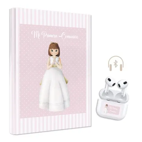 Imagen LIBRO COMUNION NIA 29X24 CM + AURICULARES 44 PAGINAS COLOR 