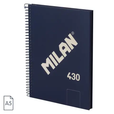 Imagen CUADERNO A5 ESPIRAL 430 AZUL. MILAN