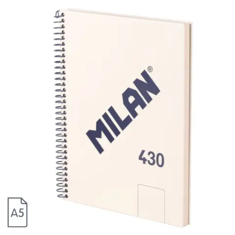 Imagen CUADERNO A5 ESPIRAL 430 BEIGE. MILAN
