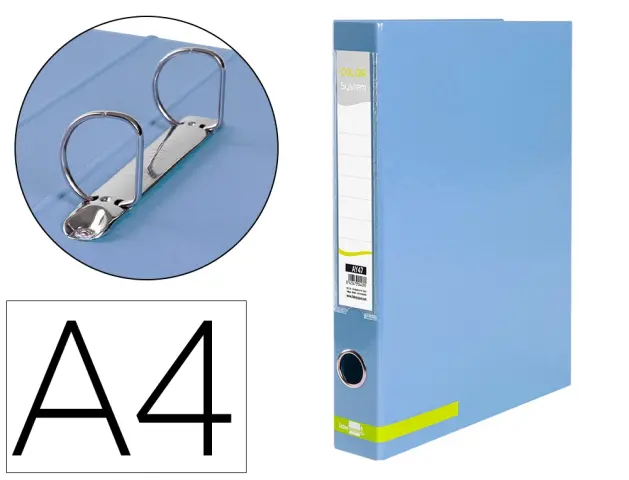 Imagen CARPETA A4 2 ANILLAS 25 MM CELESTE. LIDERPAPEL
