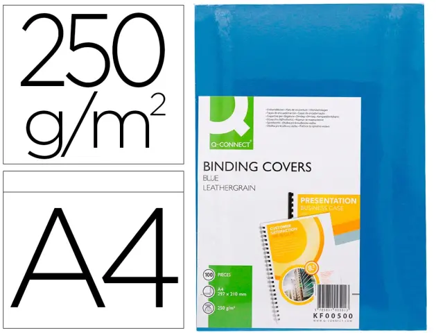 Imagen TAPA ENCUADERNAR 250 GR. GOFRADO AZUL. LIDERPAPEL 