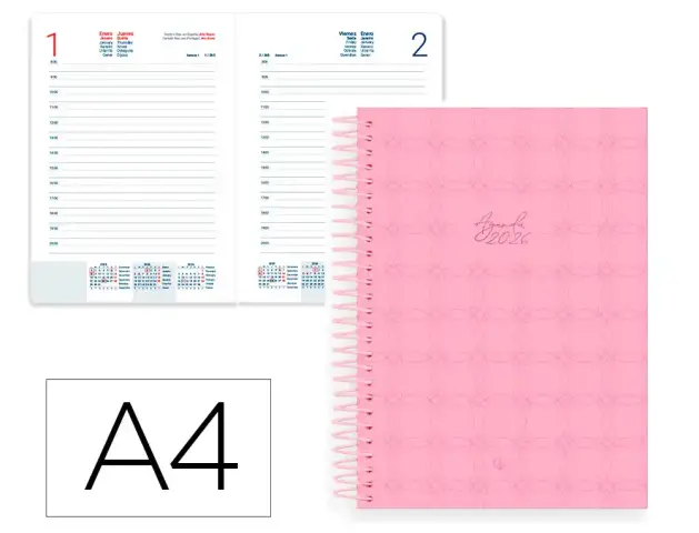 Imagen AGENDA ESPIRAL  PERISSA A4 D/P ROSA PASTEL 