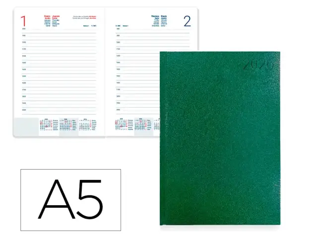 Imagen AGENDA ENCUADERNADA A5 D/P CORFU VERDE 