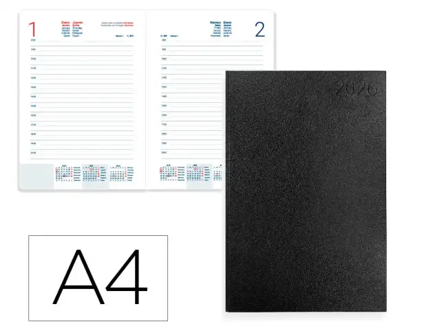 Imagen AGENDA ENCUADERNADA A4 D/P CORFU NEGRA