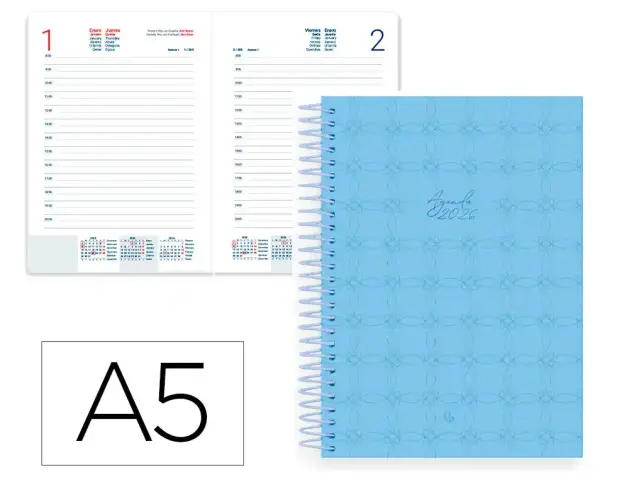 Imagen AGENDA ESPIRAL  PERISSA A5 D/P AZUL