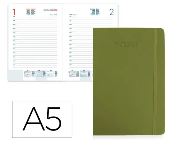 Imagen AGENDA MIKONO 150X210 ENCUADERNADA D/P  VERDE