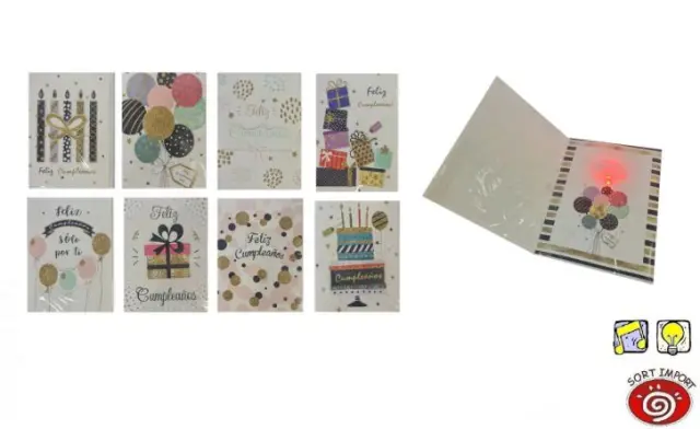 Imagen TARJETA CUMPLEAOS MUSICAL CON LUZ