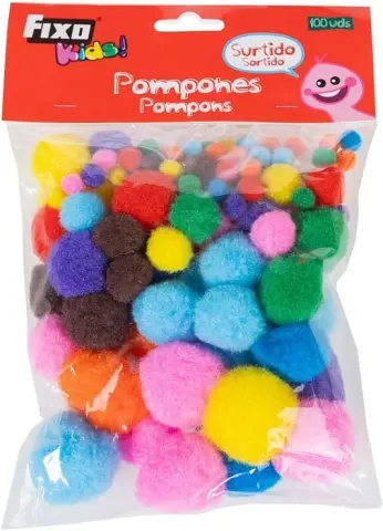 Imagen POMPONES MEDIANOS TAMA�OS SURTIDOS. FIXO