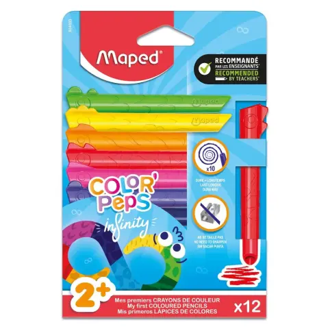 Imagen LAPIZ MAPED INFINITY KIDY JUMBO 12 COLORES SURTIDOS 