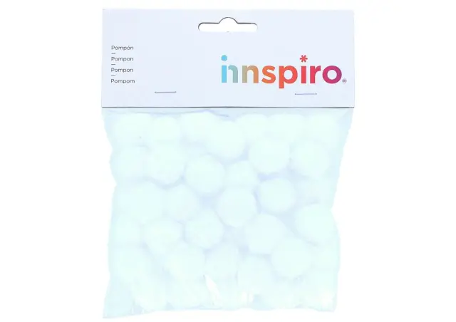 Imagen POMPONES MEDIANOS BLANCO 25MM. INNSPIRO