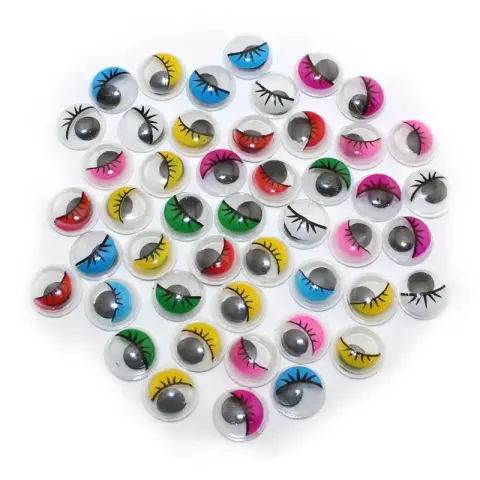 Imagen OJOS CON PESTAAS ADHESIVOS 18MM. 16 UNID.