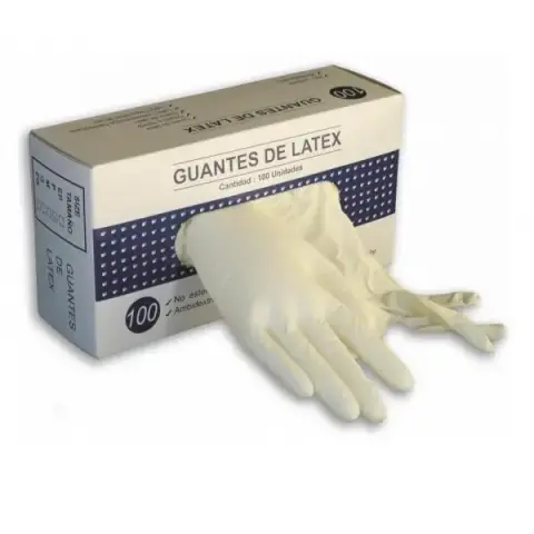 Imagen GUANTES LATEX C/100 MEDIANOS CUATROGASA