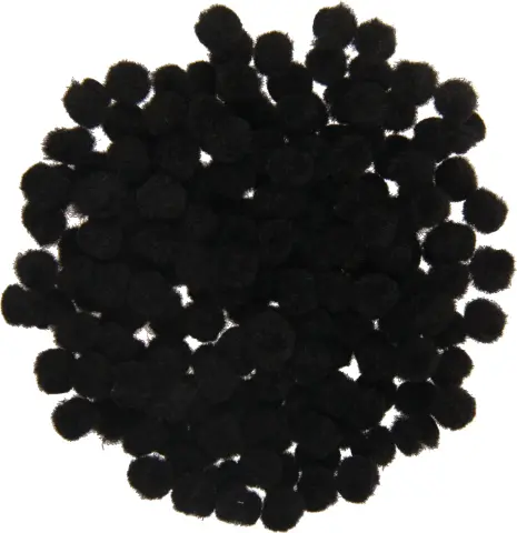 Imagen POMPONES MINI NEGROS 10MM.