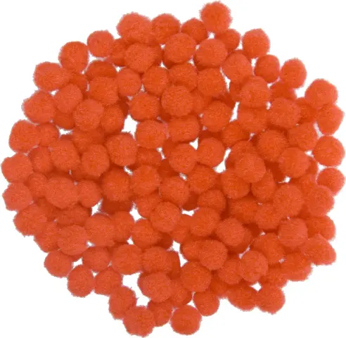 Imagen POMPONES MINI NARANJA 10MM.