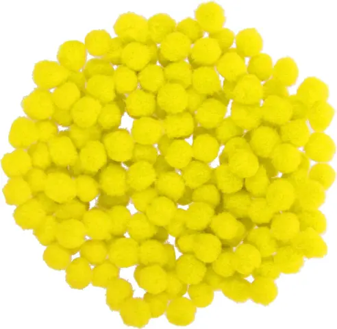 Imagen POMPONES MINI AMARILLO 10MM.