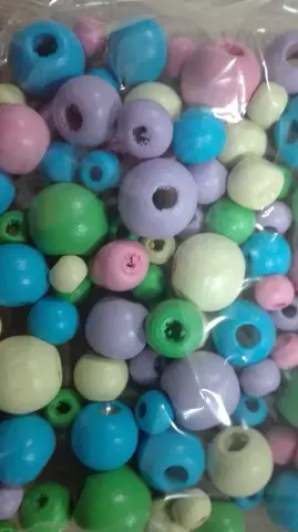Imagen CUENTAS MADERA REDONDAS COLOR PASTEL