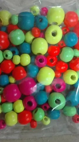 Imagen CUENTAS MADERA REDONDAS COLORES NEON 